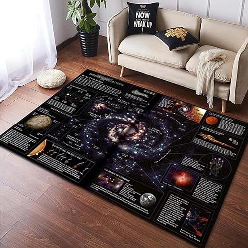 YOUOUSI Sonnensystem-Planet, schwarzes Loch, moderner Teppich, Raumdekoration, Heimmatte, maschinenwaschbar, großer Teppich für Schlafzimmer von YOUOUSI