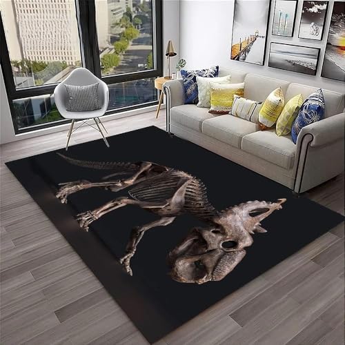 YOUOUSI Tier-Dinosaurier-Skelett, großer Teppich, geeignet für Zuhause, Wohnzimmer, Jungen und Mädchen, Schlafzimmer, Sofa, Fußmatte, Dekoration, Geschenke von YOUOUSI