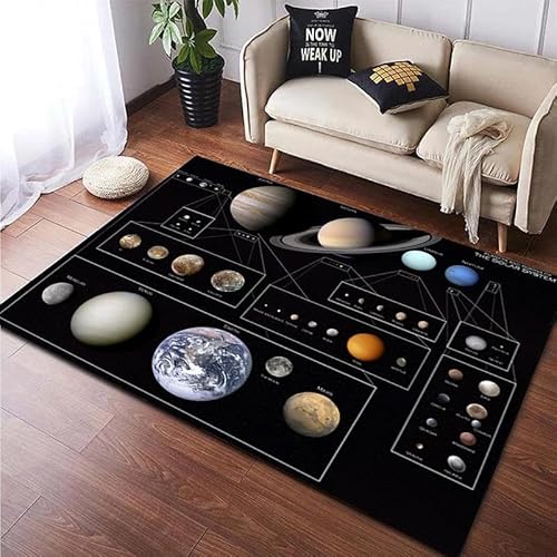 YOUOUSI Universum Galaxy Planet Teppich Wohnzimmer Küche Schlafzimmer Sofa Home Dekoration Fußmatte Kinder Boden Anti-Rutsch-Matte Geschenk von YOUOUSI