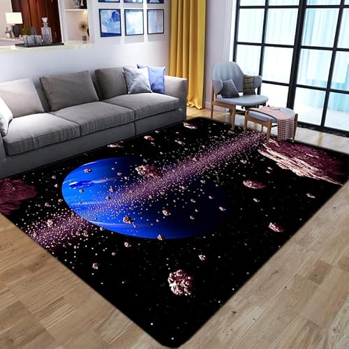 YOUOUSI Weltraum-Meteoriten-Planeten-Teppich, Eingangstürmatte, Wohnzimmer-Teppich, Kinderzimmer-Fußmatte, Spielzimmer-Teppich, Raumdekorationsmatte von YOUOUSI