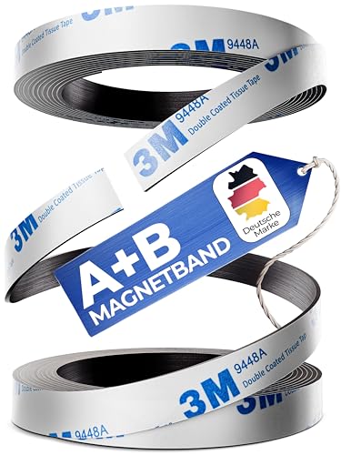 YOURGANIZE® Magnetband selbstklebend A und B | Magnete für Fliegengitter & leichte Gegenstände | Magnete mit Gegenstück (4m + 4m) von YOURGANIZE