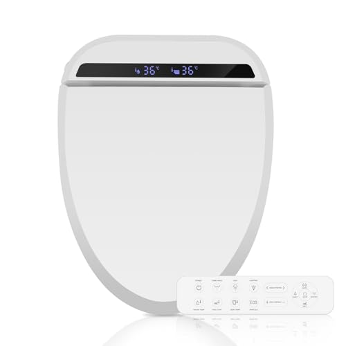 YOURLITE Smart Bidet Toilettensitz mit Düse, Intelligenter Toilettendeckel mit Absenkautomatik, Elektronisches Bidet mit Fernbedienung, Dusch WC Sitz,Nachtlicht und Trockner,Warmwasser,Waschfunktion von YOURLITE