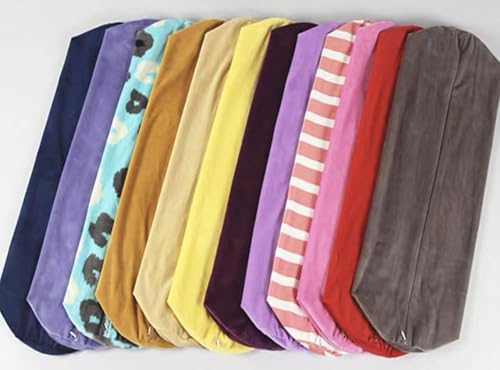 YOUROU Samt-Nackenroll-Kissenbezug mit Reißverschluss, superweicher Nackenrolle, atmungsaktiver Stoff, abnehmbarer Kissenbezug für Nackenkissen, nur Bezug (Hellviolett, 10 x 50 cm) von YOUROU