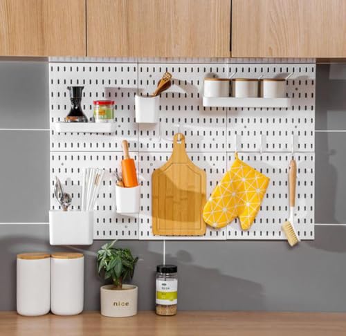 YOUROU Stecktafel-Set, 3/4/6-teilig, zum Aufhängen an der Wand, modulare Wanddekoration, Stecktafel, kein Bohren, Aufbewahrungsregal, DIY-Stecktafel, Kombinationsset (6) von YOUROU