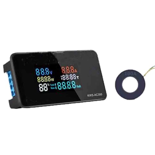 KWS-AC300 AC voltage current power meter frequency meter electric quantity detector high-precision power digital display meter head 220V 100A 20A (100A closed sensor) von YOURRYONG