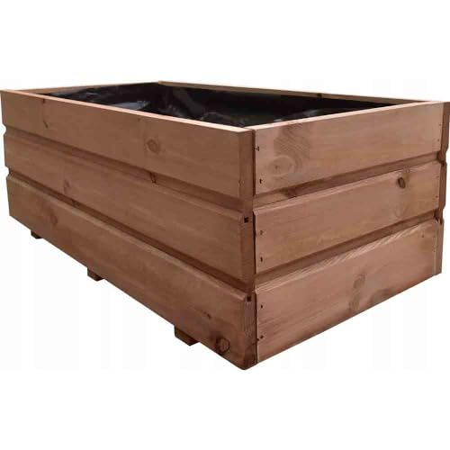 YOURSGARTEN Pflanzkasten | Pflanzkübel aus Holz | Blumenkasten | Box aus Holz | Blumentopf L:80cm Eiche von YOURSGARTEN