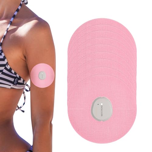 YOUSHARES Dexcom G7 wasserdichte Klebeflicken für Dexcom G7 mit vorgeschnittenem Papier, starker Halt für 10–14 Tage lange Haltbarkeit (Rosa), 40 Stück von YOUSHARES