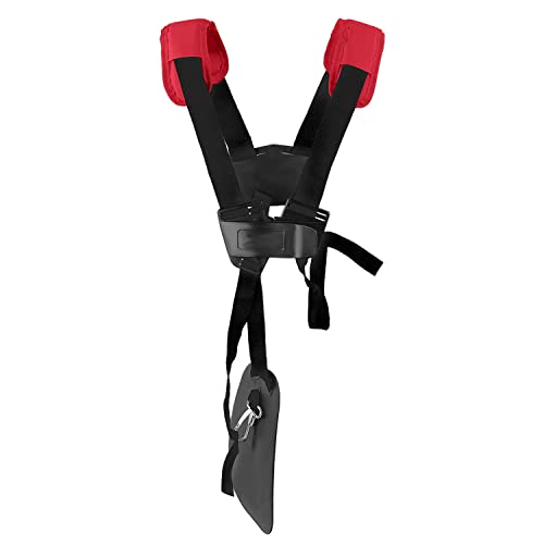 YOUSHARES Schultergurt Gurte Doppelschultergurt Rasentrimmer Cutter Rasenmäher Trimmer Shoulder Strap Für Stihl FS Freischneider Motorsense (Schwarz Rot) von YOUSHARES