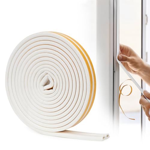 YOUSHARES Tür Dichtungsband Weiß - 6M D-Profil Dichtungsband für Türen und Fenste, Fensterdichtung Selbstklebend, Holzfenster Dichtung, Dichtungsband Tür Gegen Kalte Zugluft, Lärm, Weiß YOUSHARES Tür Dichtungsband Weiß - 6M D-Profil Dichtungsband für Türen und Fenste, Fensterdichtung Selbstklebend, Holzfenster Dichtung, Dichtungsband Tür Gegen Kalte Zugluft, Lärm, Weiß von YOUSHARES