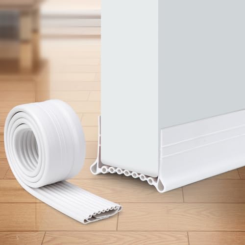 YOUSHARES Zugluftstopper für Türen Weiß - 1m Silikon Türdichtung Für 3,5-4,4cm Dicke Türen mit einem Spalt unten von 0,8-1.5cm geeignet, Luftzugstopper Selbstklebend für Tür Dichtung Unten von YOUSHARES