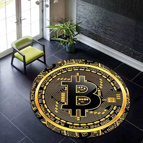 YOUSHIHUI 3D Goldene Schwarz Bitcoin Teppich Junge Zimmer Matte Bad Teppich Nordic Stil Hause Boden Matte Badezimmer Sanitär Matte Schlafzimmer tür Matte von YOUSHIHUI