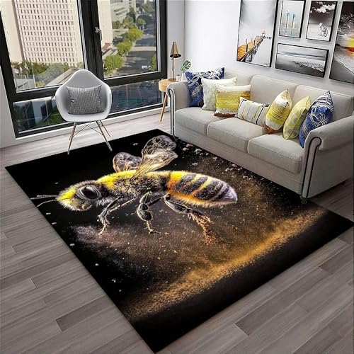 YOUSHIHUI 3D-Insekten-Bienen-Nachthimmel-bedruckter Teppich, modische Yoga-Matte, exquisiter Teppich, Rutschfester Teppich, Raumdekoration, Fußmatte, Geburtstagsgeschenk von YOUSHIHUI