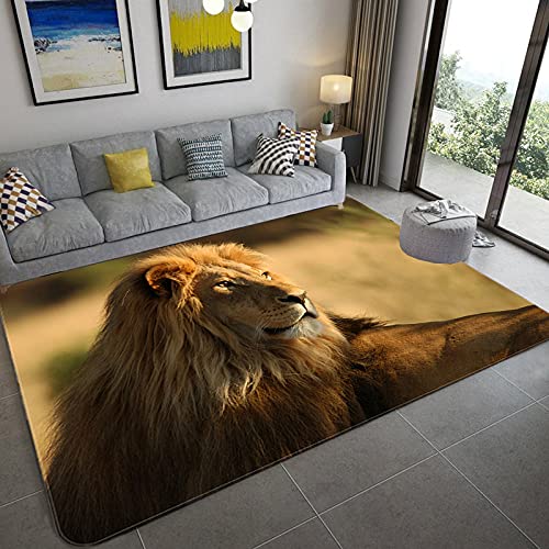 YOUSHIHUI 3D Tier Löwe Teppich Schlafzimmer Wohnzimmer Arbeitszimmer Esszimmer Küche Badezimmer Bodenmatte Teppich Spielzimmer von YOUSHIHUI
