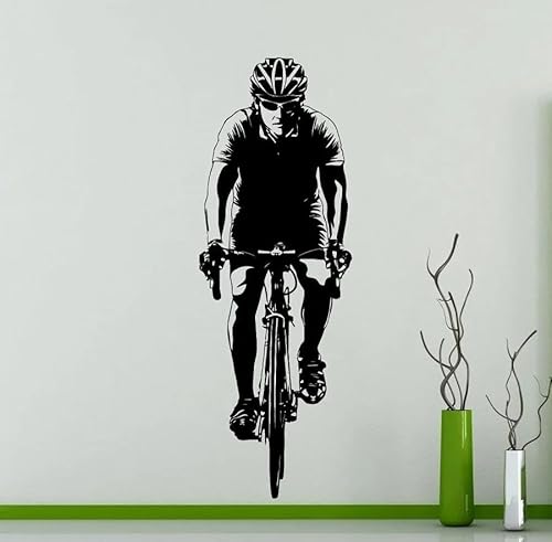 YOUSHIHUI Fahrrad Rennrad Vinyl Wandaufkleber Leistungssport Wettkampf Wandaufkleber Radfahrer Athlet Wohnheim Wandaufkleber 28x81cm von YOUSHIHUI
