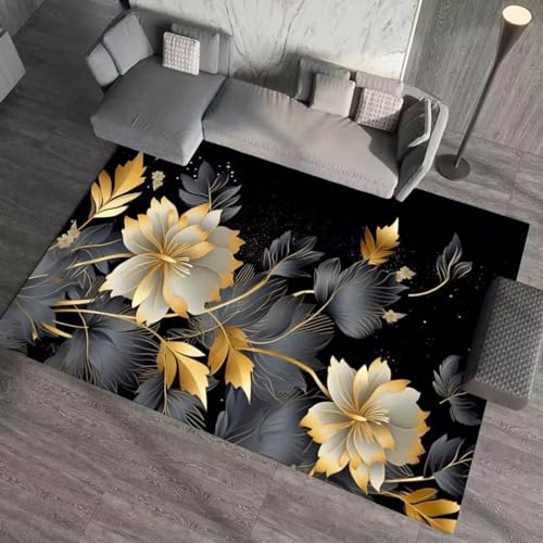 YOUSHIHUI Goldgraue rutschfeste Bodenmatte mit Blumenmuster, Delfin-Tatami-Bodenmatte, Fenster-Nachtdecke für die Bodendekoration zu Hause von YOUSHIHUI