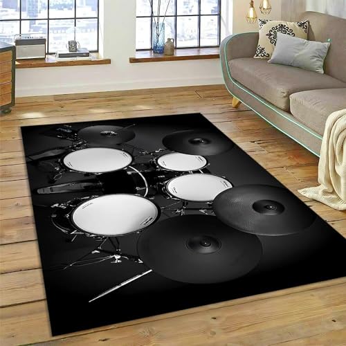 YOUSHIHUI Jazz-Drum-Set-Teppich, weicher Badteppich, Rutschfester Duschraum-Bodenteppich für die Badezimmerdekoration zu Hause von YOUSHIHUI