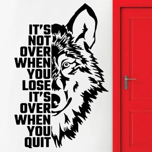 YOUSHIHUI Wolf Wandaufkleber inspirierende Zitate Vinyl Wandtattoo Heimdekoration Büro Wohnzimmer Sofa Hintergrund Wanddekoration 87x57cm YOUSHIHUI Wolf Wandaufkleber inspirierende Zitate Vinyl Wandtattoo Heimdekoration Büro Wohnzimmer Sofa Hintergrund Wanddekoration 87x57cm von YOUSHIHUI