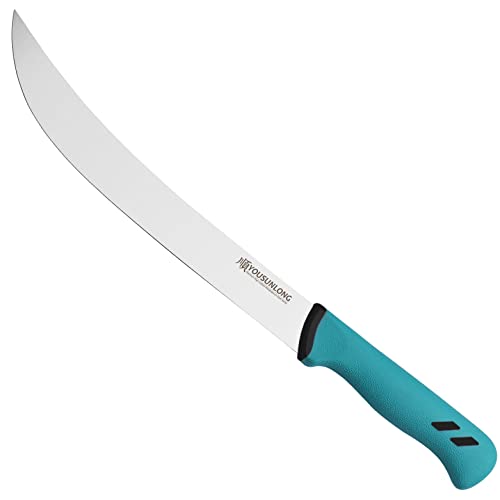 YOUSUNLONG Cimeter Fleischermesser 10 Zoll - gebogenes Messer - Edelstahl mit hohem Kohlenstoffgehalt und flexibler Klinge - Fleisch- und Schinkenschneider - Metzger Fleischmesser von YOUSUNLONG