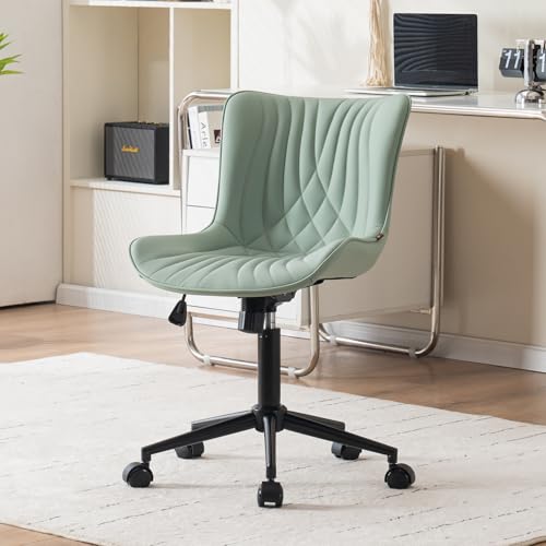 YOUTASTE Bürostuhl Ergonomischer im Fischschwanz-Design, Schreibtischstuhl Drehstuhl mit Rollen, Höhenverstellbarer und Wippfunktion, Computerstuhl für Homeoffice und Büro, MintGrün von YOUTASTE
