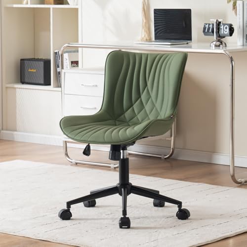 YOUTASTE Bürostuhl Ergonomischer im Fischschwanz-Design, Schreibtischstuhl Drehstuhl mit Rollen, Höhenverstellbarer und Wippfunktion, Computerstuhl für Homeoffice und Büro, Olivgrün von YOUTASTE