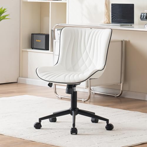 YOUTASTE Bürostuhl Ergonomischer im Fischschwanz-Design, Schreibtischstuhl Drehstuhl mit Rollen, Höhenverstellbarer und Wippfunktion, Computerstuhl für Homeoffice und Büro, Weiß von YOUTASTE