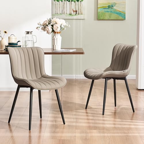 YOUTASTE Esszimmerstühle 2er Set, Esszimmerstühle Kunstleder Leder, küchenstühle mit Rückenlehne, Wohnzimmerstuhl Polsterstuhl bis 136kg belastbar, Stühle für Esszimmer, Küche, Khaki YOUTASTE Esszimmerstühle 2er Set, Esszimmerstühle Kunstleder Leder, küchenstühle mit Rückenlehne, Wohnzimmerstuhl Polsterstuhl bis 136kg belastbar, Stühle für Esszimmer, Küche, Khaki von YOUTASTE