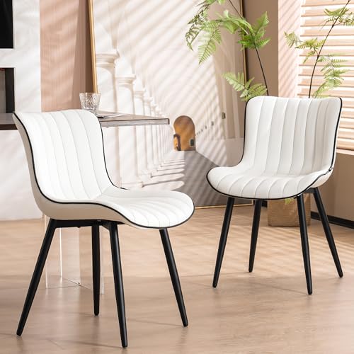 YOUTASTE Esszimmerstühle 2er Set, Esszimmerstühle Kunstleder Leder, küchenstühle mit Rückenlehne, Wohnzimmerstuhl Polsterstuhl bis 136kg belastbar, Stühle für Esszimmer, Küche, Weiß YOUTASTE Esszimmerstühle 2er Set, Esszimmerstühle Kunstleder Leder, küchenstühle mit Rückenlehne, Wohnzimmerstuhl Polsterstuhl bis 136kg belastbar, Stühle für Esszimmer, Küche, Weiß von YOUTASTE