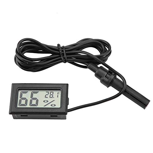 Mini-Digitalthermometer-Hygrometer, LCD-Display, integrierter Temperaturmonitor mit externer Sonde für Inkubatoren, Reptilienbecken, Aquarien von YOUTHINK