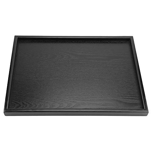 YOUTHINK Schwarz Holz Tee Tablett, Essen Serviertablett, Kuchenplatte Rechteckig, Deko Tablett, Hause Hotel Restaurant Serving Tray für Mahlzeiten für Kaffee, Snack, Speisen, Getränke (36 * 27cm) von YOUTHINK