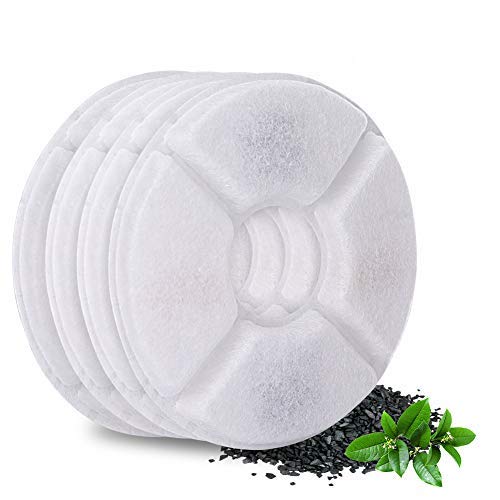 YOUTHINK Katzenbrunnen, 2L & 2.4L Automatischer Katzenbrunnen mit LED-Licht und 1 Kohlefilter (Ersatzfilter für 2.4L, 4er Pack) von YOUTHINK