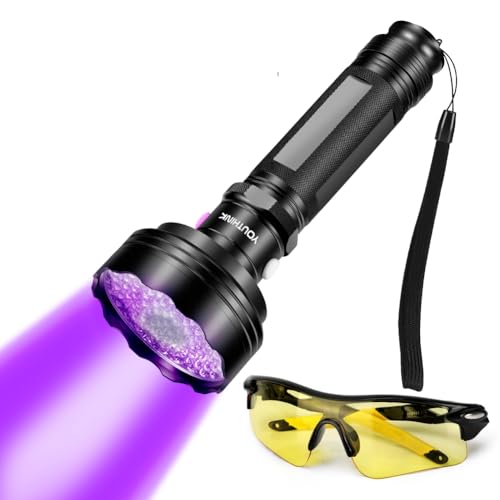 YOUTHINK UV Taschenlampe, 2 in 1 Funktionale Taschenlampe 100 LED UV-Taschenlampe, Hand-Schwarzlicht Taschenlampe mit 75 UV-Licht-LED und 25 Wei?licht-LED f¨¹r den Au?en und T?glichen Gebrauch von YOUTHINK