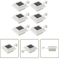 The Living Store Outdoor Solarleuchten 6 Stück led Quadratisch 12 cm Weiß - Outdoor Beleuchtung - Solarlaterne - Gartenbeleuchtung - Sonnenstrom von YOUTHUP
