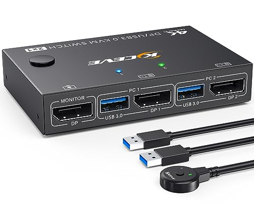 USB 3.0 KVM Switch Displayport 4K@144Hz, KVM Switch 2 PC 1 Monitor 8K@30Hz, DP KVM Switches for 2 PC Teilen 4 USB 3.0 Geräten Tastatur Maus Monitor mit Wired Remote USB 3.0 KVM Switch Displayport 4K@144Hz, KVM Switch 2 PC 1 Monitor 8K@30Hz, DP KVM Switches for 2 PC Teilen 4 USB 3.0 Geräten Tastatur Maus Monitor mit Wired Remote von YOUTINGHDAV