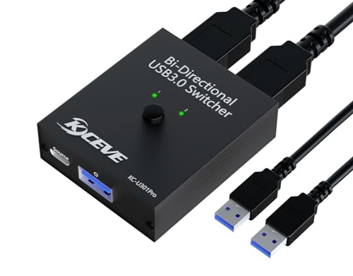 YOUTINGHDAV USB 3.0 Switch 2 in 1 Out Bidirektional USB Switch 2 PC, USB 3.0 Switcher für 2 PC Teilen Maus, Tastatur, Drucker, mit 2 USB Kabeln YOUTINGHDAV USB 3.0 Switch 2 in 1 Out Bidirektional USB Switch 2 PC, USB 3.0 Switcher für 2 PC Teilen Maus, Tastatur, Drucker, mit 2 USB Kabeln von YOUTINGHDAV