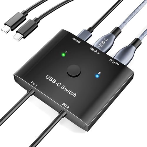 YOUTINGHDAV USB C Switch 2 in 1 out, USB C KVM Switch 2 Laptops 1 Monitor 4K@120Hz, 100W PD / USB3.1 Gen 2 / 10Gbps / Kabelfernbedienung YOUTINGHDAV USB C Switch 2 in 1 out, USB C KVM Switch 2 Laptops 1 Monitor 4K@120Hz, 100W PD / USB3.1 Gen 2 / 10Gbps / Kabelfernbedienung von YOUTINGHDAV