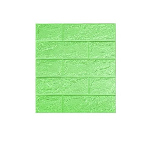 3d Wandpaneele,Wandpaneele Selbstklebende Schaumstoff-Tapete, wasserdicht, 3D-Ziegelstein-Wandpaneel, Wohnzimmer-Ziegelstein-Aufkleber, Schlafzimmer, Ziegelpapiere, Heimdekoration (Color : Green, Si von YOUUPOC