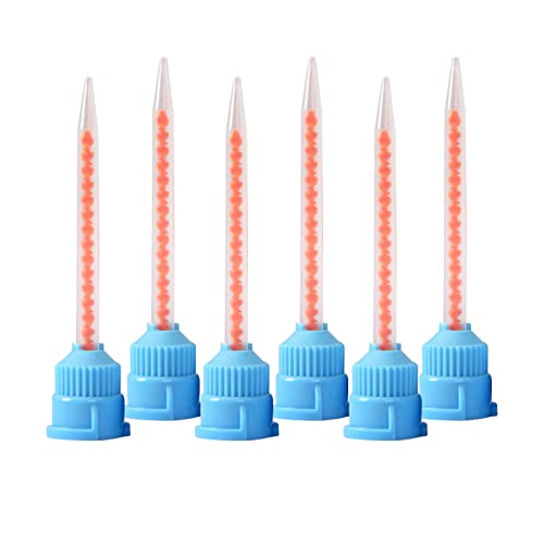 Dental Impression Mixing Tips, YOUYA DENTAL 50pcs Dental Intra Oral Tips for Dentistry Materials Mixing Tube Disposable Silicone Rubber Head Lab Products - REDBLUE von YOUYA DENTAL