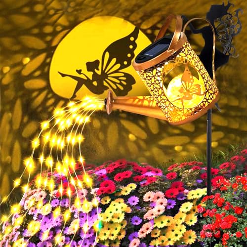YOUYIKE Solar Giesskanne Lichterkette Aussen GießKanne LED Lichterkette mit Halterung Solarlichterkette AußEn Wetterfest für Outdoor Hofweg Gartendeko Gartenbeleuchtung Balkon Terrasse von YOUYIKE