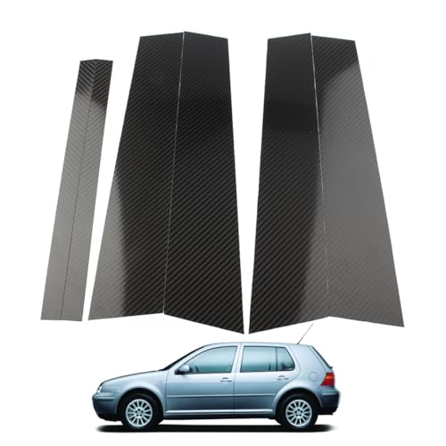 YOUYOUGU Auto Schwarze Kohlefaser Türfenster Säulenpfosten Abdeckung für Golf 4 MK4 2002-2005 Tür Fenster Säulenpfosten Aufkleber Zubehör Ersatz von YOUYOUGU