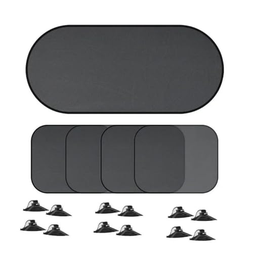 YOUZKA Auto Sonnenschutz Faltbarer Sonnenschutz Wärmeisoliervorhang Mit Saugnäpfen Frontscheibenabdeckung Fensterfolie Innenvisier(5pcs Mixed Set) von YOUZKA