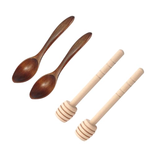 YOUZMY 4 Stück Honigrührer Honiglöffel, Honiglöffel aus Holz, Honigheber Honigrührer, Honigspirale Honey Sticks, Honigstab Rührstäbchen (Braun(2+2)) YOUZMY 4 Stück Honigrührer Honiglöffel, Honiglöffel aus Holz, Honigheber Honigrührer, Honigspirale Honey Sticks, Honigstab Rührstäbchen (Braun(2+2)) von YOUZMY