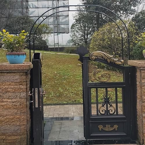 YOXALL Rosenbogen aus Metall Schwarz Verzinkt Hochzeitsbogen Rankhilfe Gartenbogen Rankgitter Rosen Bogen Edelstahl Rankbogen Hochzeit Torbogen (Color : Schwarz, Size : B200 x H230cm) von YOXALL