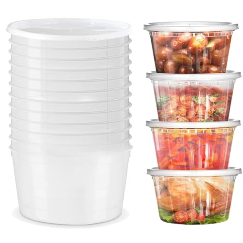YOYEAH 12 Sets Deli Container, 1800ml/64oz, Kunststoffbehälter mit Deckel, Deli Cups & Food Container - BPA-frei, Wiederverwendbar, Dicht, Spülmaschinen, Mikrowelleneeignet und Gefriersicher YOYEAH 12 Sets Deli Container, 1800ml/64oz, Kunststoffbehälter mit Deckel, Deli Cups & Food Container - BPA-frei, Wiederverwendbar, Dicht, Spülmaschinen, Mikrowelleneeignet und Gefriersicher von YOYEAH