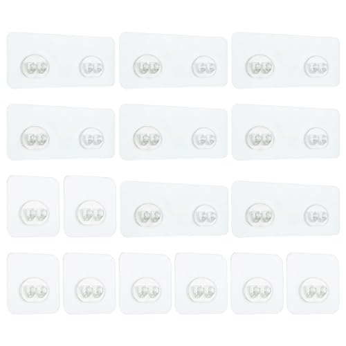 YOYEAH 16 Stück Klebehaken Badezimmer - Selbstklebende Haken Transparent Stark - Wandbefestigung ohne Bohren - Haken zum Kleben Dusche - Adhesive Hooks für Duschregal, Seifenschale und mehr von YOYEAH