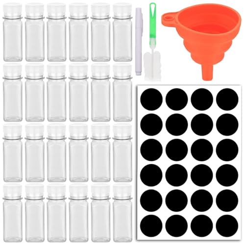 YOYEAH 24 Stück Kleine Flaschen zum Befüllen 60ml Ingwer-Shot-Flaschen zum Befüllen - Kleine Plastikflaschen mit Trichter, Bürste und Etikettesticker - Mini-Flaschen YOYEAH 24 Stück Kleine Flaschen zum Befüllen 60ml Ingwer-Shot-Flaschen zum Befüllen - Kleine Plastikflaschen mit Trichter, Bürste und Etikettesticker - Mini-Flaschen von YOYEAH