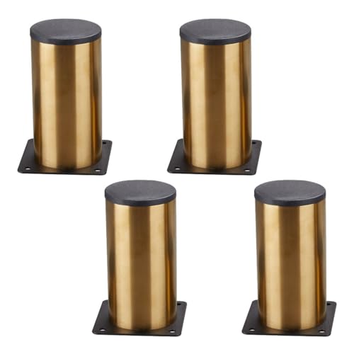 YOYEAH 4er Set 10cm Möbelfüße Gold Schrankfüße aus Aluminiumlegierung für Tisch, Schrank, Sofa, Schreibtisch, robuste Möbelbeine zum Erhöhen von Kommoden, Sideboards und Schränken von YOYEAH