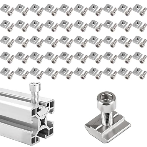 YOYEAH 50 Stück Nutensteine M5 Set, Kohlenstoffstahl T-Nut Mutter M5, T Nutensteine M5 und Innensechskantschrauben, Kompatibel mit Aluminiumprofilen YOYEAH 50 Stück Nutensteine M5 Set, Kohlenstoffstahl T-Nut Mutter M5, T Nutensteine M5 und Innensechskantschrauben, Kompatibel mit Aluminiumprofilen von YOYEAH