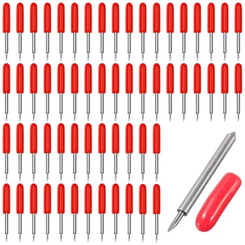 YOYEAH 60er Pack 45° Ersatzklingen Set für Cricut Explore Air/Air 2 /Air 3/Maker/Maker 3, Cricut Expression für Vinyl-Schneidemaschinen (Rote Kappe) von YOYEAH