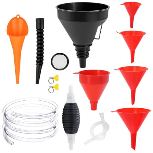 YOYEAH Einfülltrichter Set mit Handpumpe und abnehmbarem Schlauch - 8 Stück Benzin- und Öleinfülltrichter für Auto, Werkstatt und Küche inkl. Sieb und Ölabsorber - vielseitig und langlebig! YOYEAH Einfülltrichter Set mit Handpumpe und abnehmbarem Schlauch - 8 Stück Benzin- und Öleinfülltrichter für Auto, Werkstatt und Küche inkl. Sieb und Ölabsorber - vielseitig und langlebig! von YOYEAH