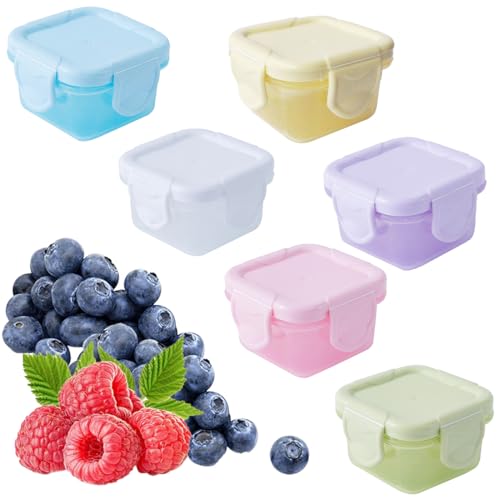 YOYEAH Gefrierdosen klein 60ml - 6er Set Frischhaltedosen mit Deckel, Mikrowellengeeignet & Lecksicher, Wiederverwendbare Lebensmittelbehälter & Salatdressing Behälter, Klein und Tragbar für Unterwegs YOYEAH Gefrierdosen klein 60ml - 6er Set Frischhaltedosen mit Deckel, Mikrowellengeeignet & Lecksicher, Wiederverwendbare Lebensmittelbehälter & Salatdressing Behälter, Klein und Tragbar für Unterwegs von YOYEAH